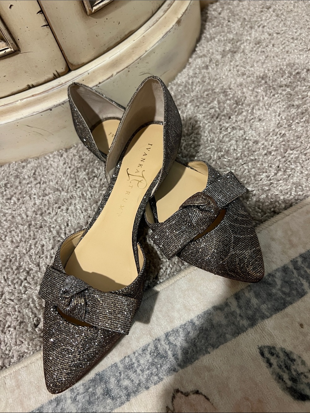 Ivanka Trump Sparkle Bow Flats